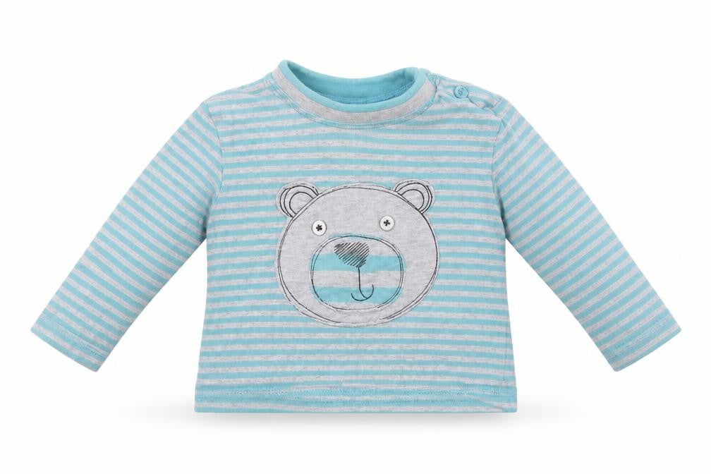 F&F Baby Blue Striped  Basic Blouse Size 9-12 Months  - Bear