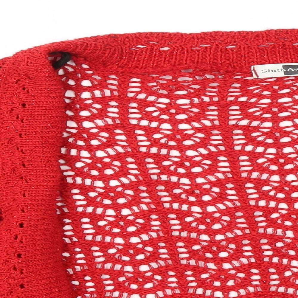Sixth Avenue Womens Red   Cardigan Jumper Size M