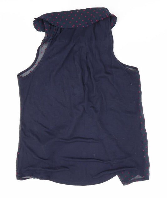NEXT Womens Blue Polka Dot  Basic Blouse Size 6