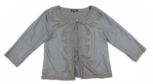 Mariko Womens Grey Floral  Jacket  Size S