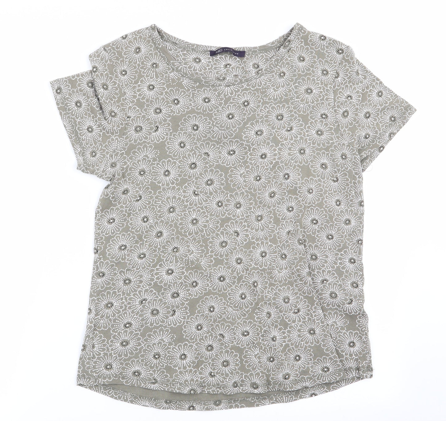 Marks and Spencer Womens Green Floral  Basic T-Shirt