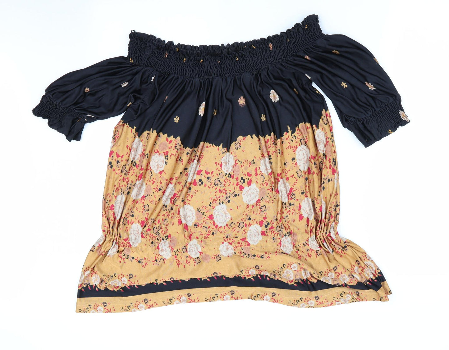 MNG Suit Womens Orange Floral  Basic Blouse Size 10