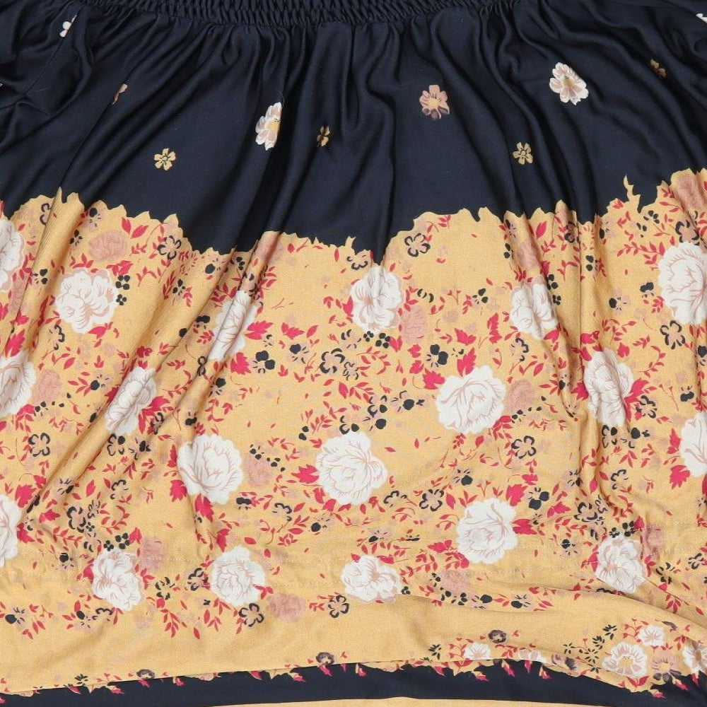 MNG Suit Womens Orange Floral  Basic Blouse Size 10