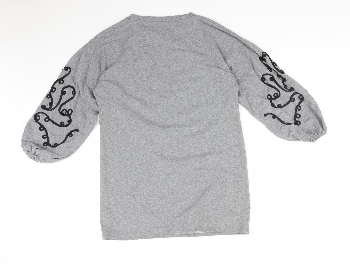 Preworn Womens Grey Geometric  Pullover Sweatshirt