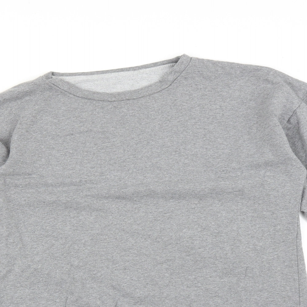 Preworn Womens Grey Geometric  Pullover Sweatshirt