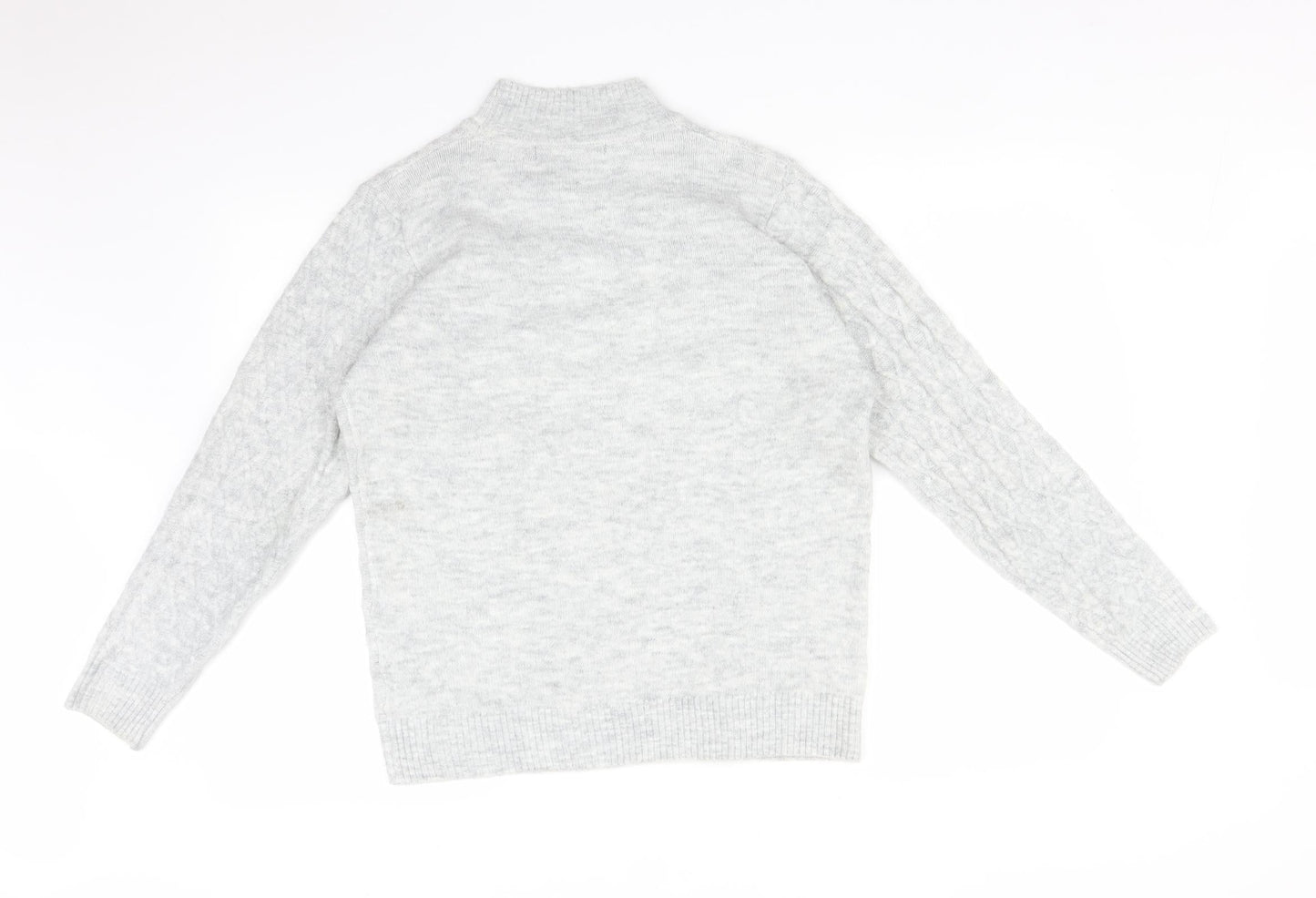 ISLE Womens Grey Argyle/Diamond  Pullover Jumper Size S