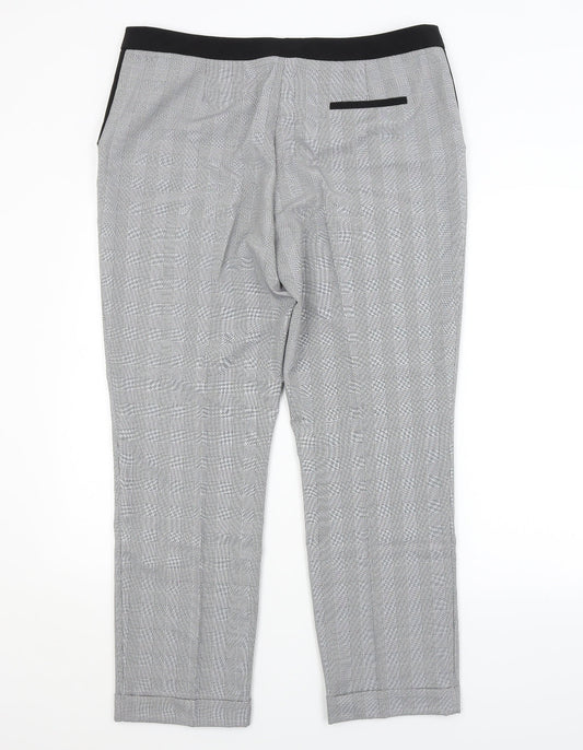Preworn Womens Grey Check  Trousers  Size 16 L29 in