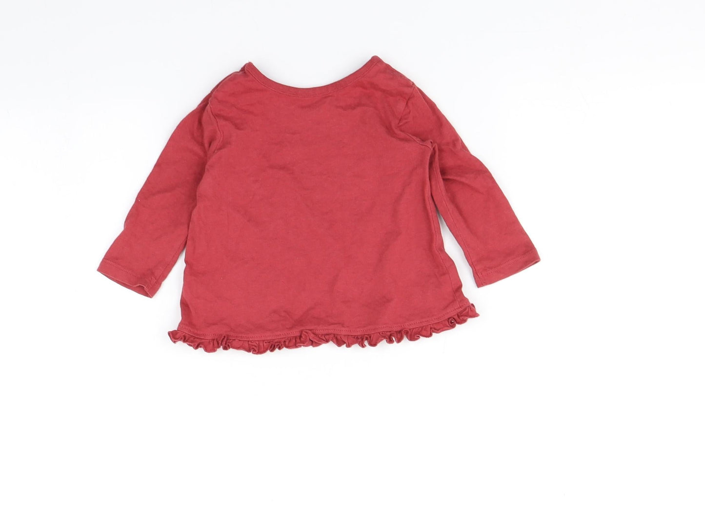 George Baby Red   Basic T-Shirt Size 3-6 Months  - rainbow