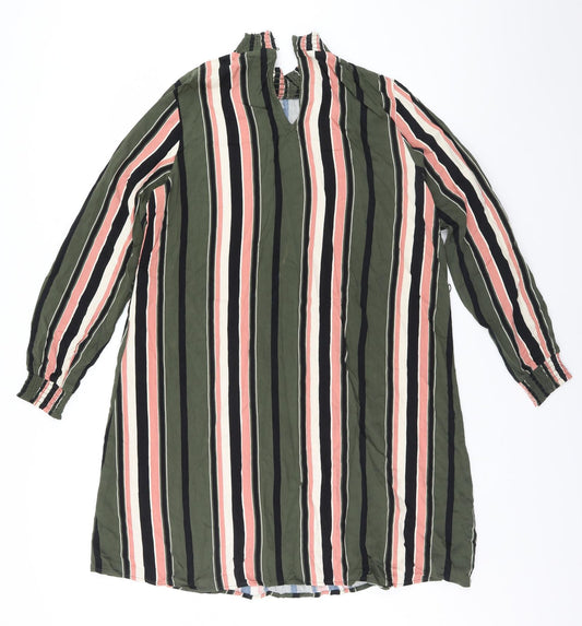 VILA Womens Brown Striped  Basic T-Shirt Size 12