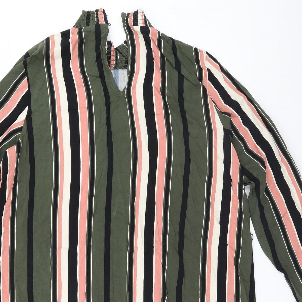 VILA Womens Brown Striped  Basic T-Shirt Size 12