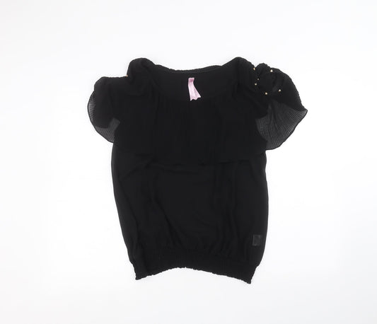 Miss Moda Womens Black   Basic Blouse Size L