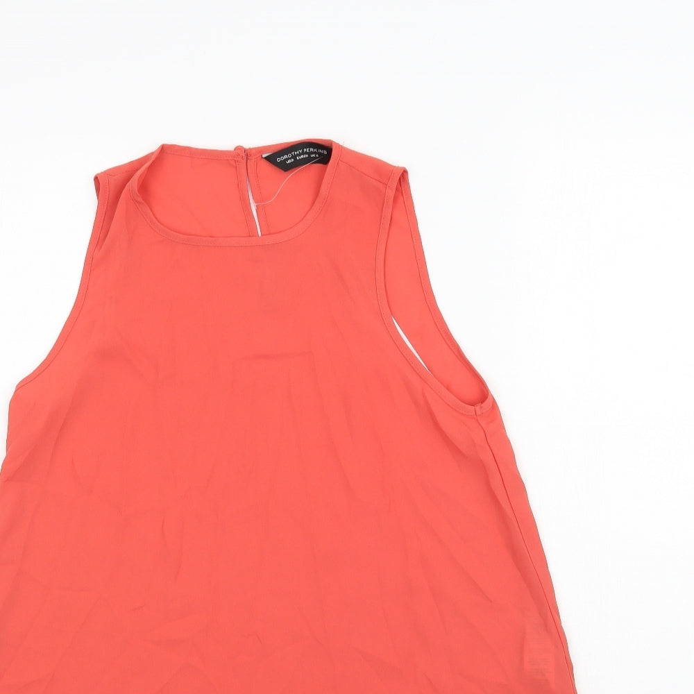 Dorothy Perkins Womens Orange   Basic Blouse Size 6  - Coral Colour