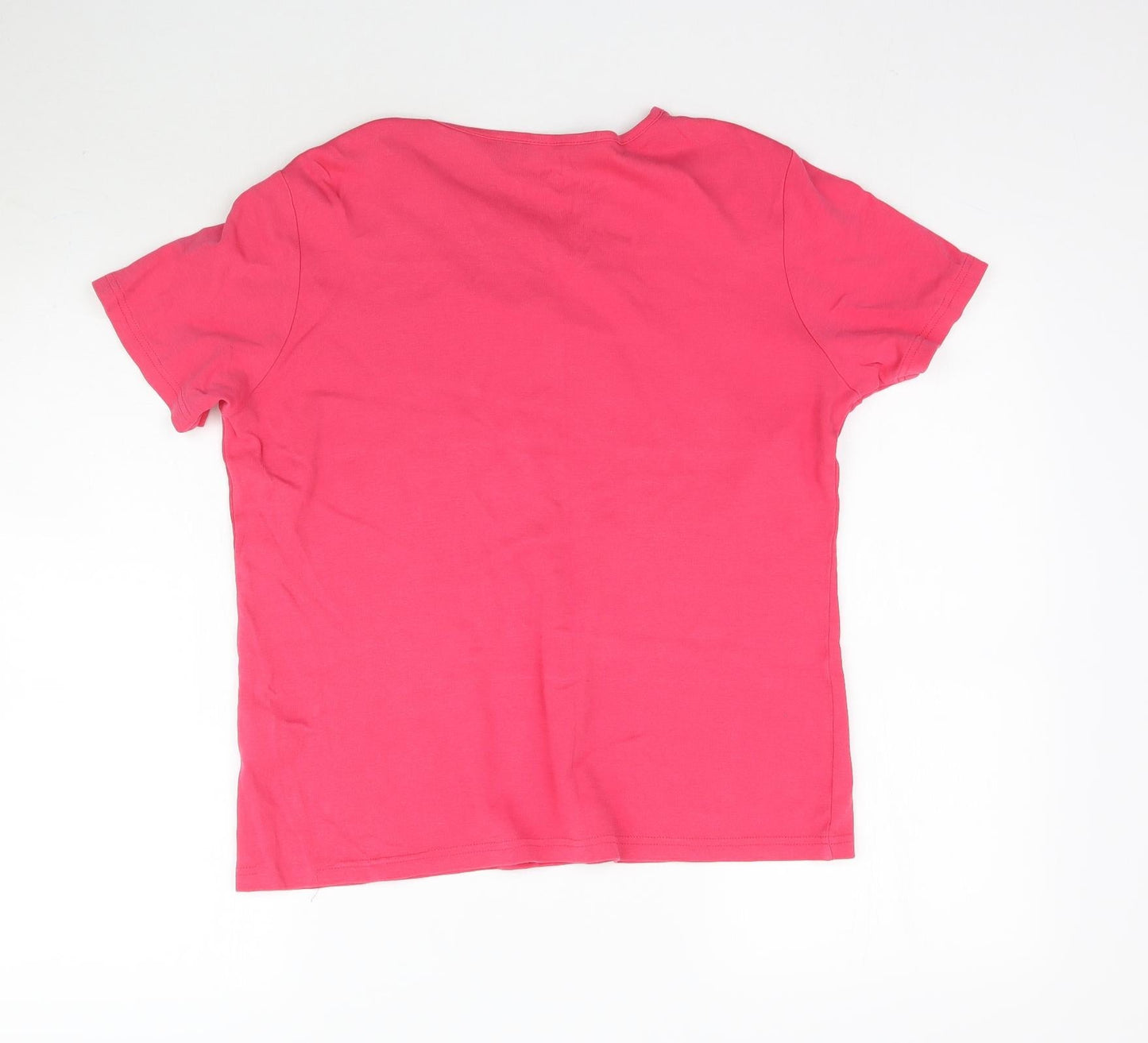 Isle Womens Pink   Basic T-Shirt Size M  - Cut out detail