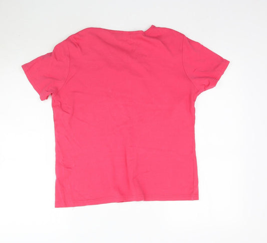 Isle Womens Pink   Basic T-Shirt Size M  - Cut out detail