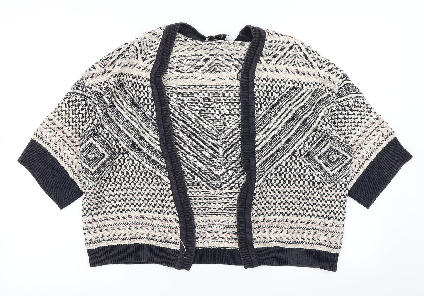 Per Una Womens Beige Striped Knit Cardigan Jumper Size 10