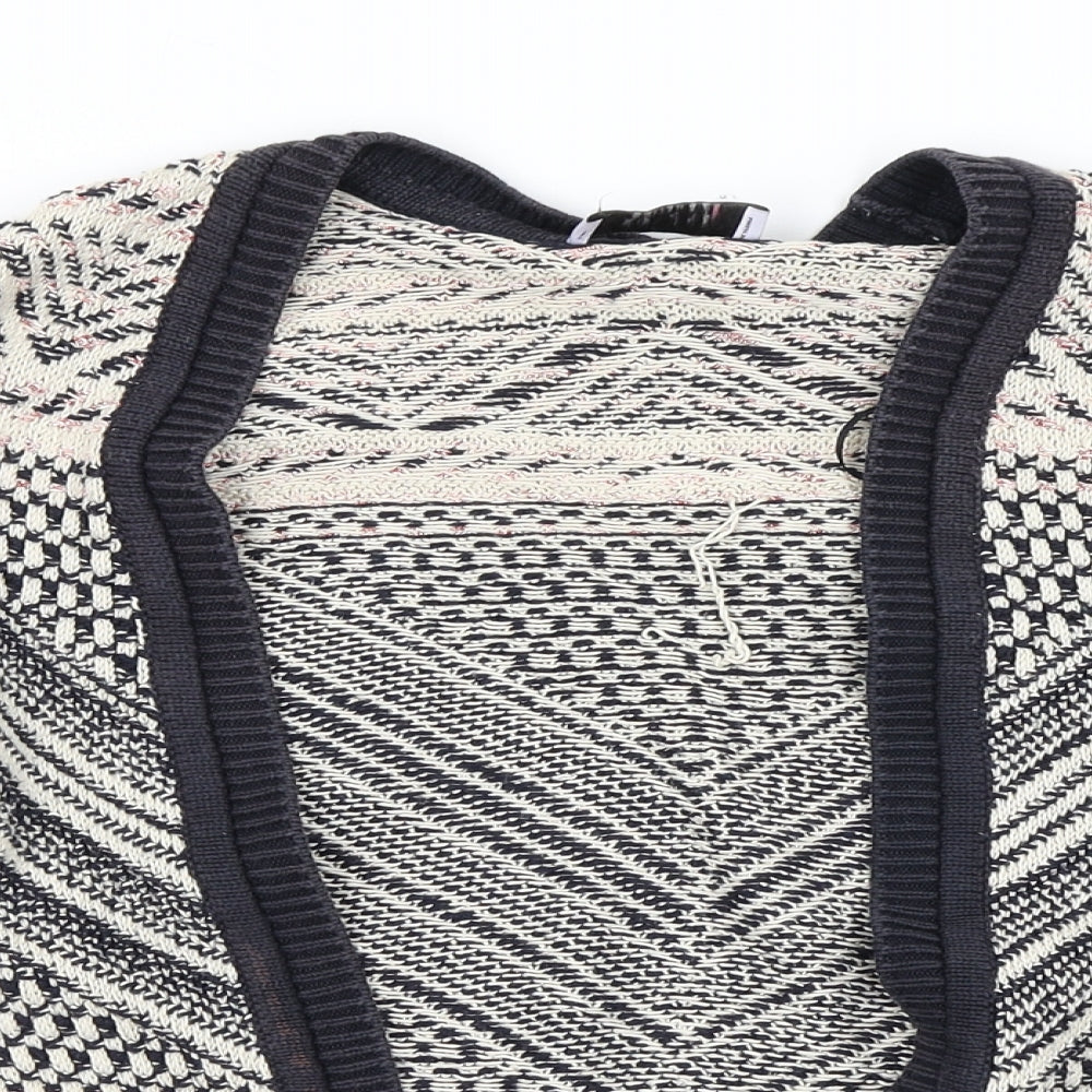 Per Una Womens Beige Striped Knit Cardigan Jumper Size 10