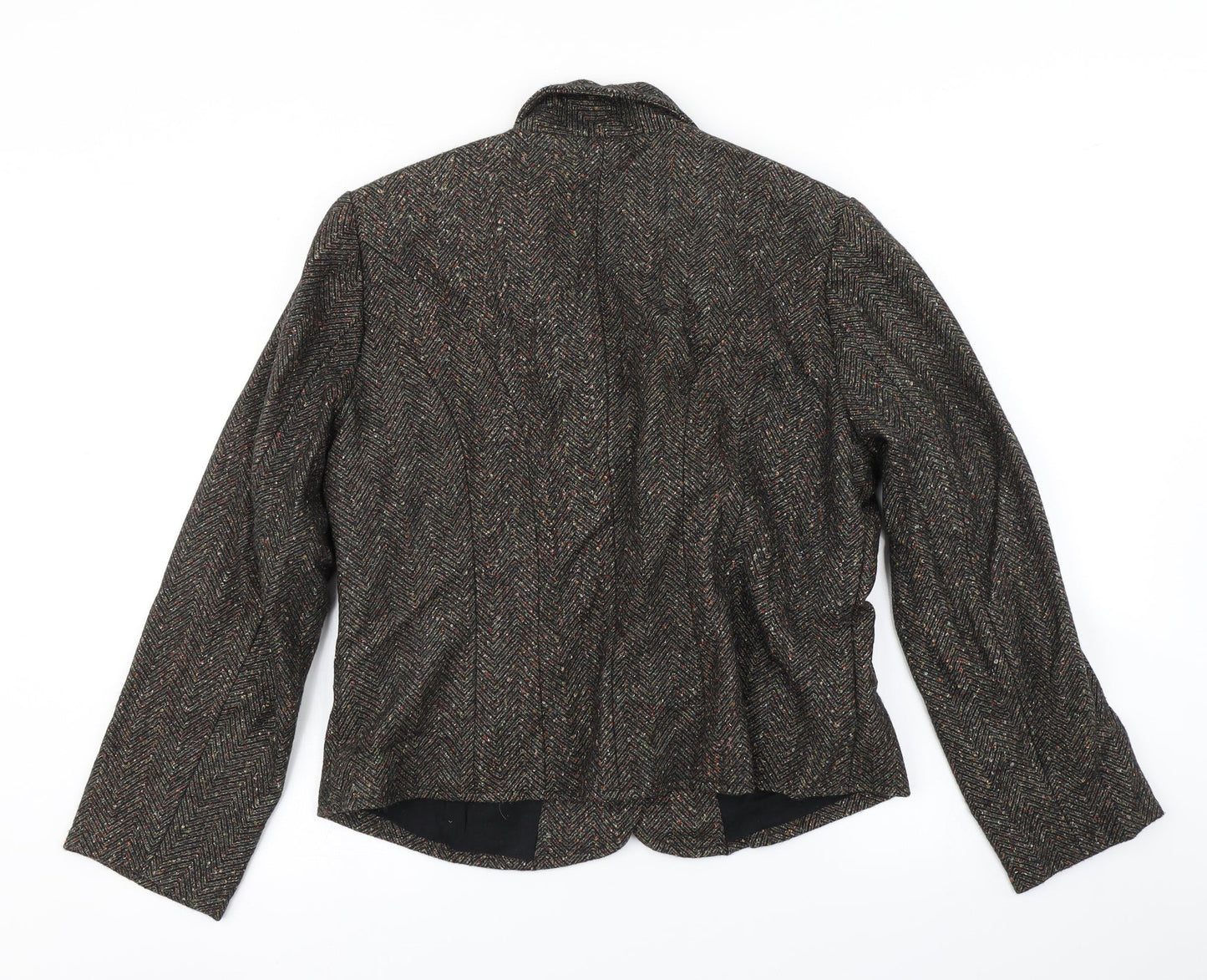 Adini Womens Brown Herringbone  Jacket Blazer Size L