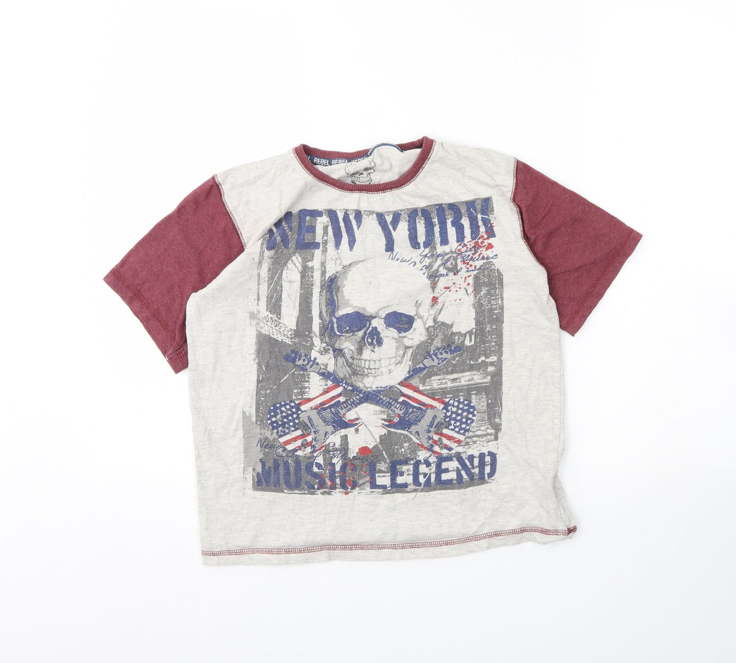 Preworn Boys Grey   Basic T-Shirt Size 13 Years