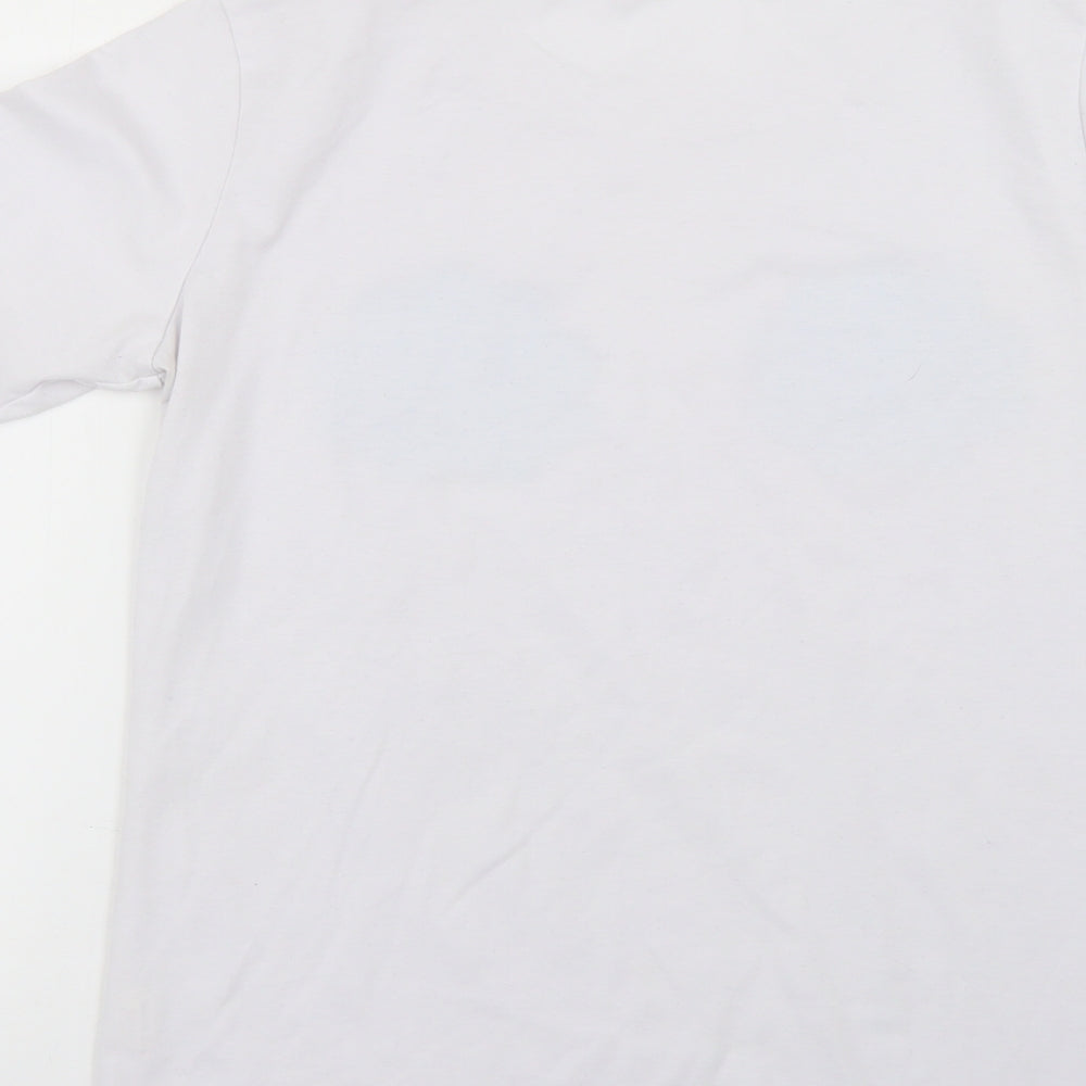 fearless clothing Womens White Geometric  Basic T-Shirt Size 14