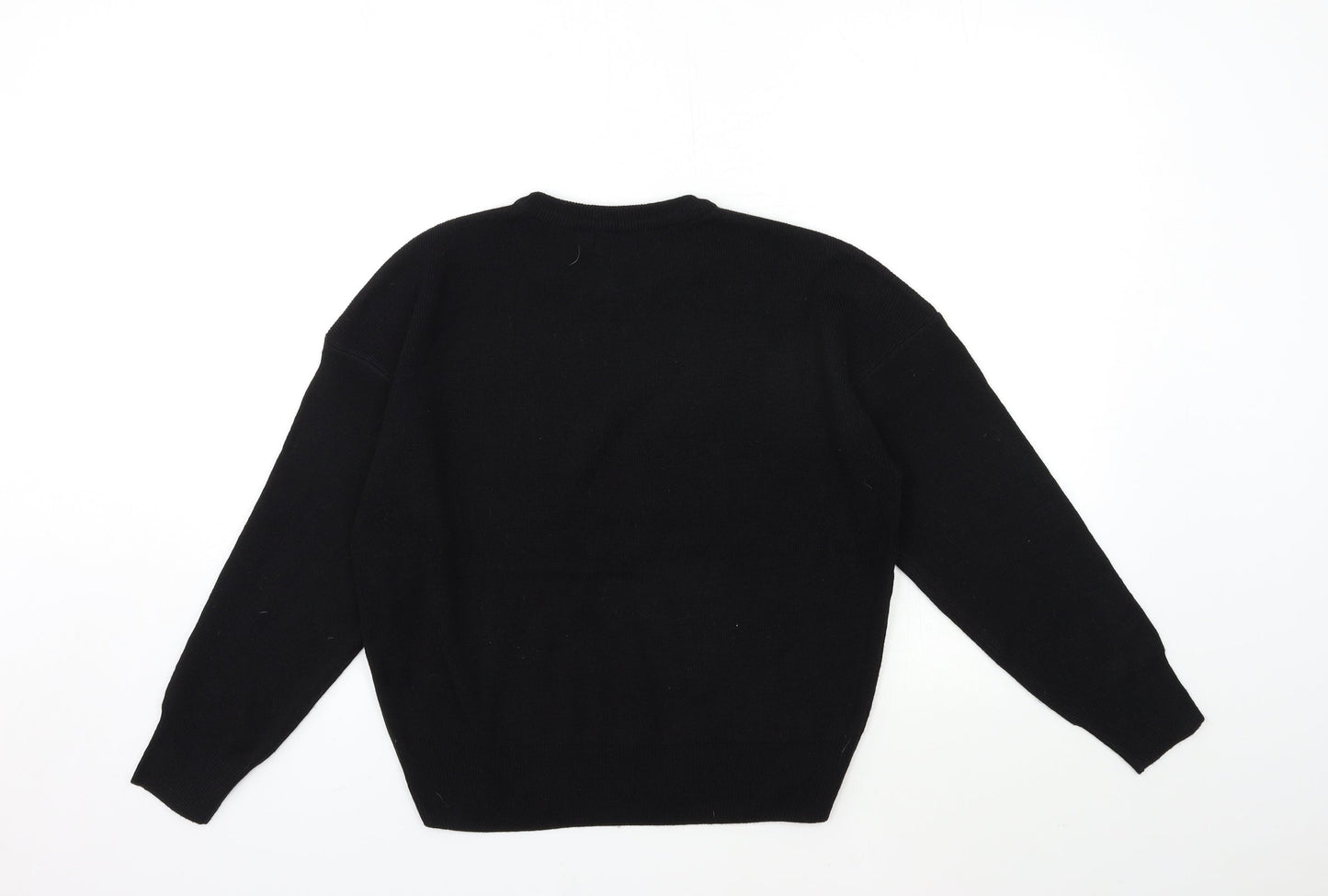 Boohoo Womens Black  Knit Pullover Jumper Size M