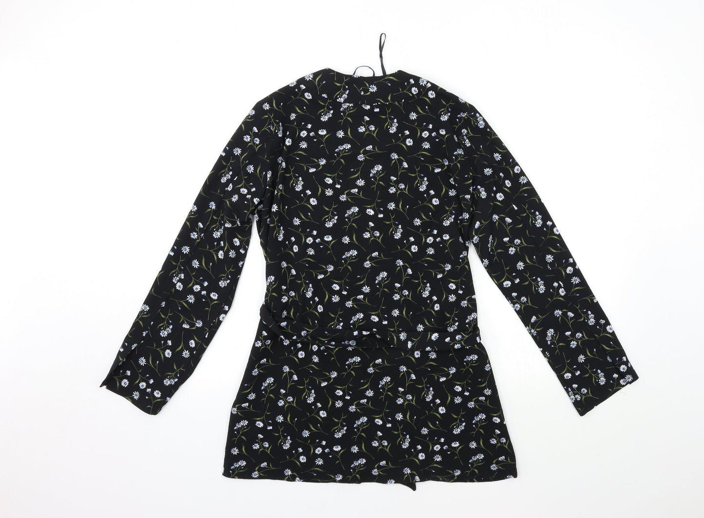 H&M Womens Black Floral  Cardigan Jumper Size XS