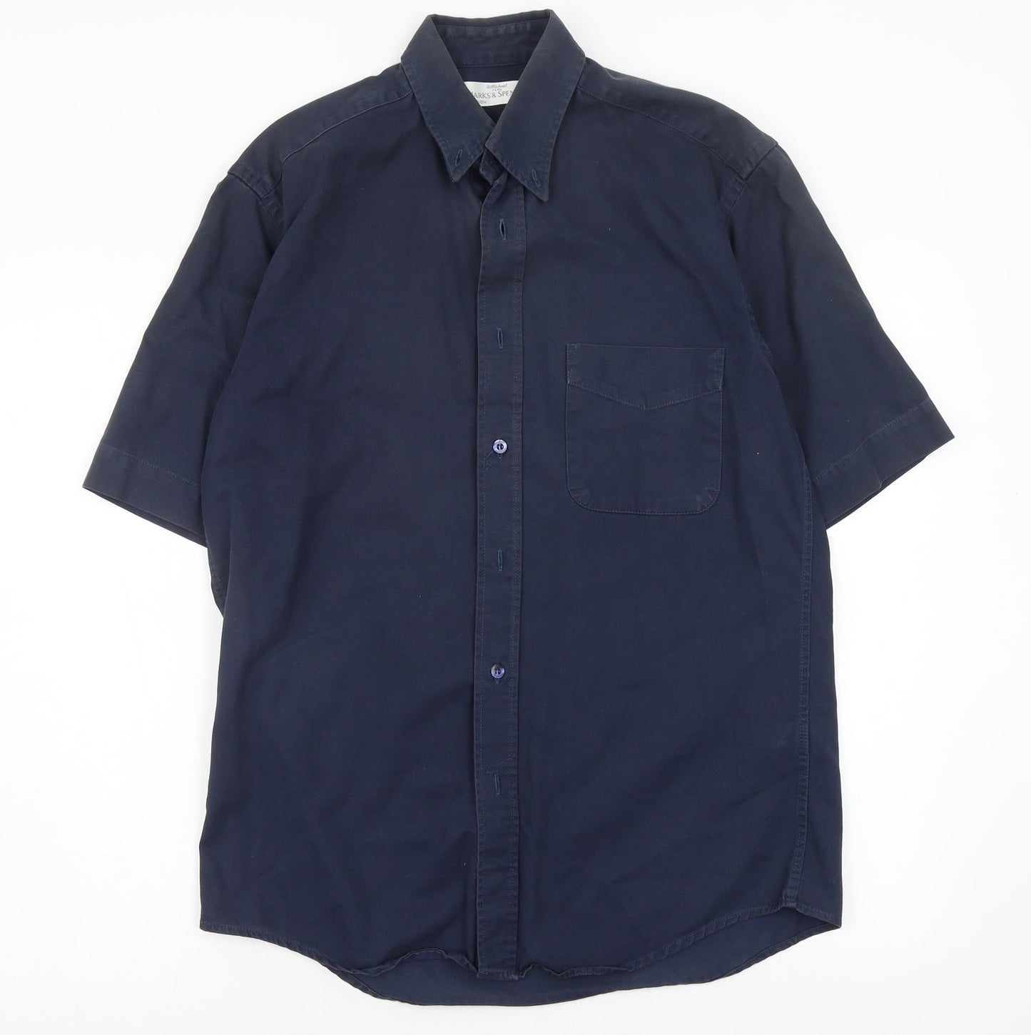 M&S Mens Blue    Button-Up Size S