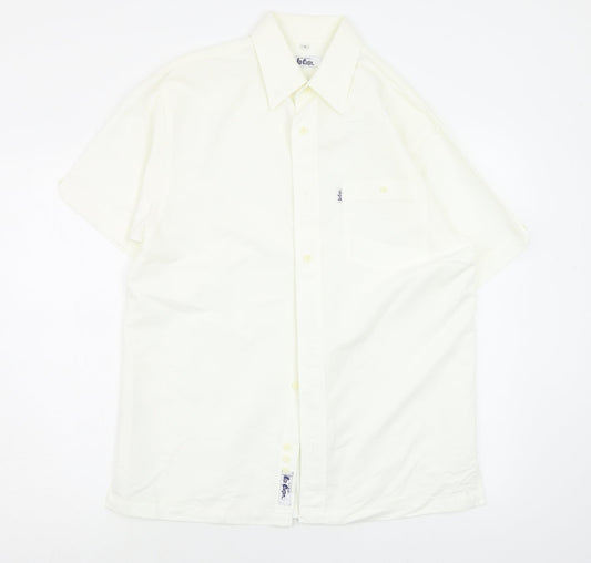Lee Cooper Mens White    Button-Up Size S