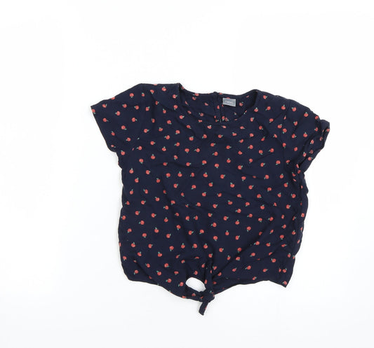 NEXT Girls Blue Polka Dot  Basic T-Shirt Size 9 Years  - Apples