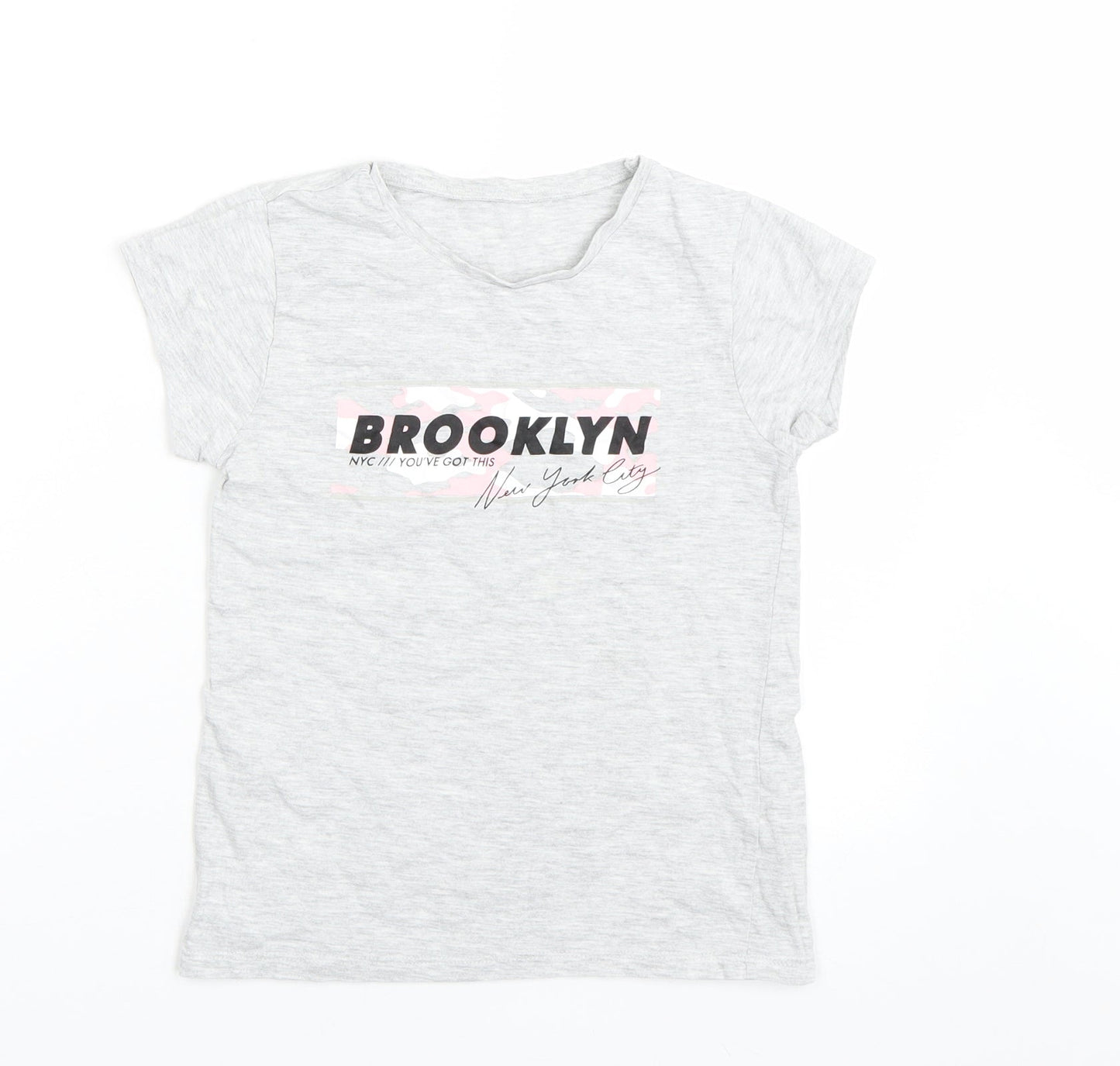 George Girls Grey   Basic T-Shirt Size 8-9 Years  - NYC