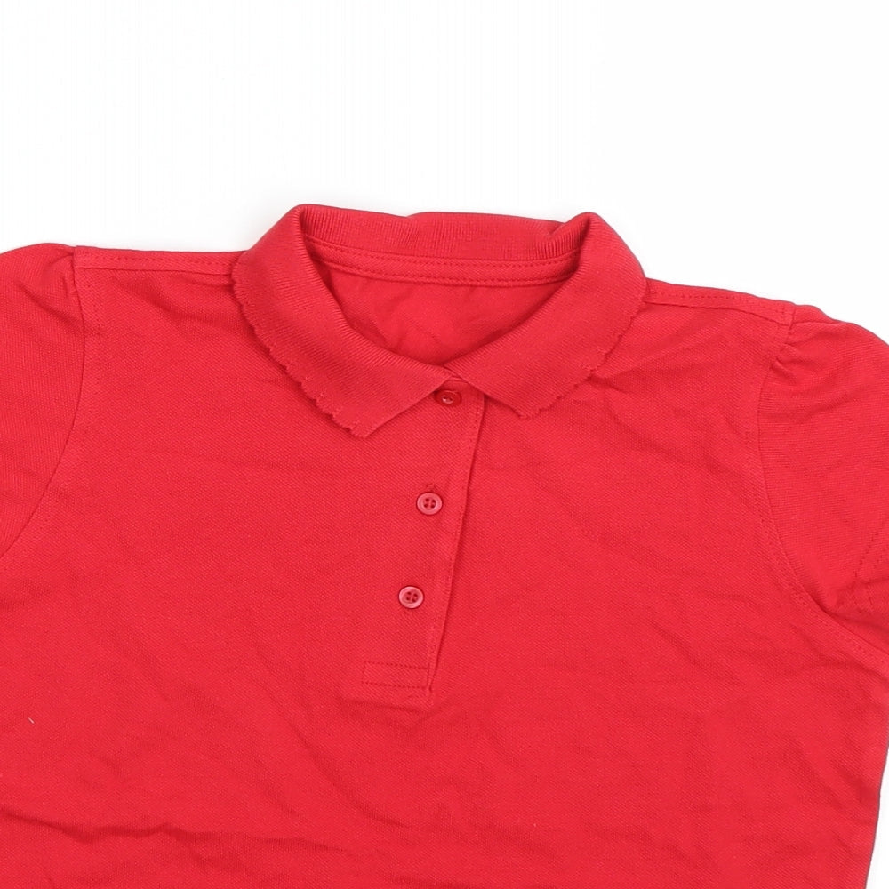 George Girls Red   Basic Polo Size 8-9 Years  - School uniform
