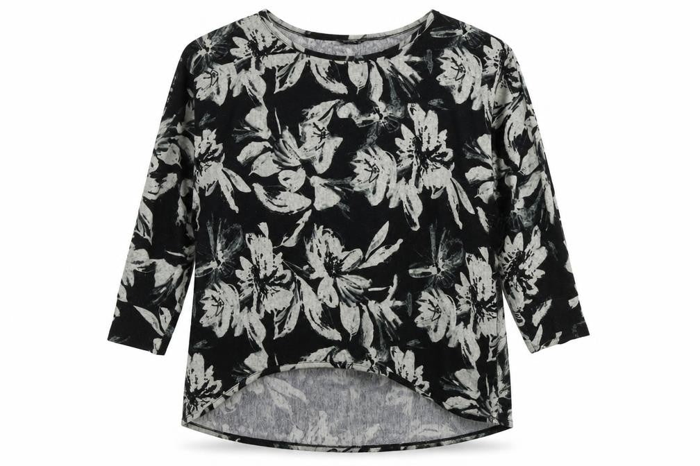 Roman  Womens Black Floral  Pullover Jumper Size 10