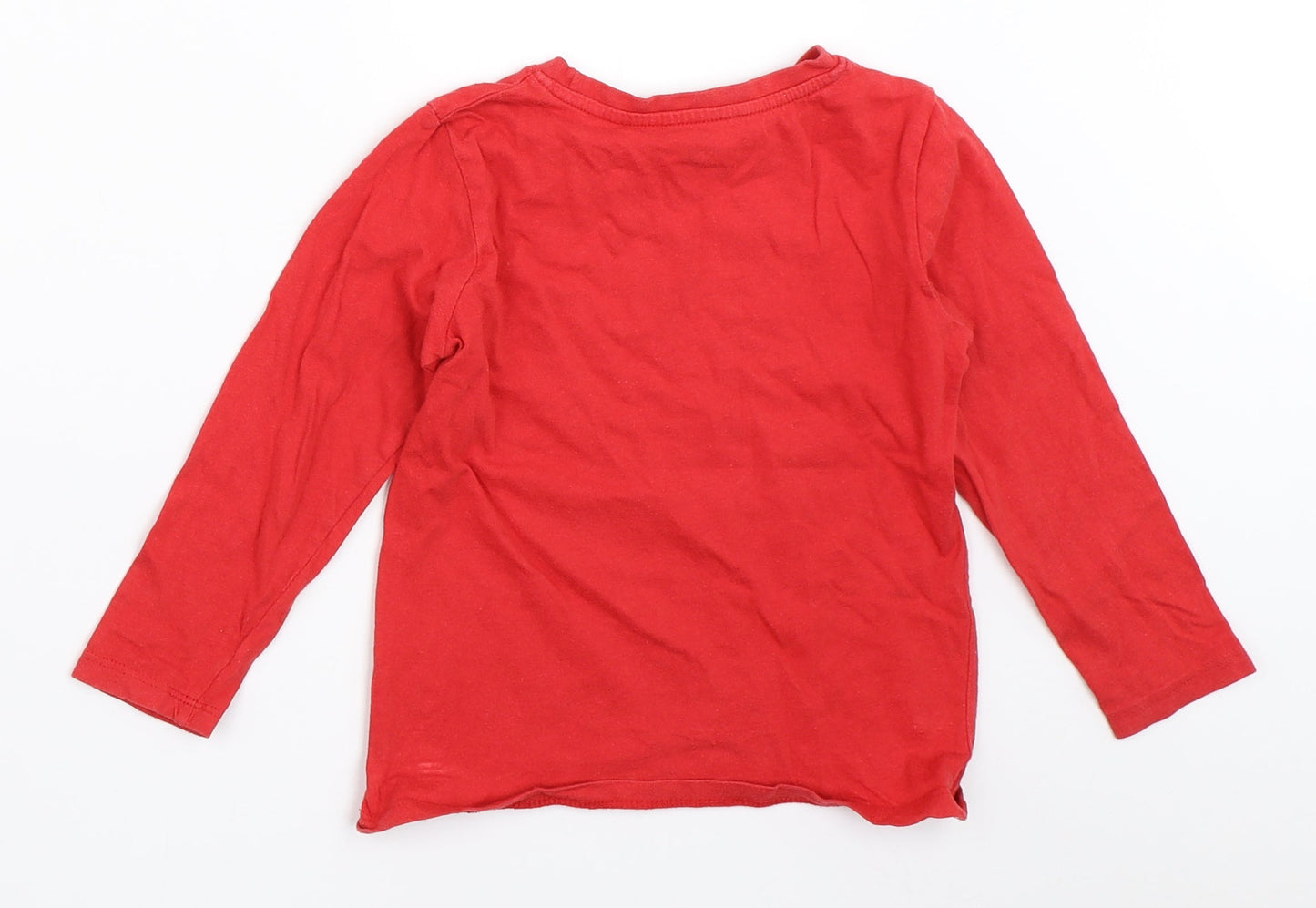 Preworn Boys Red   Basic T-Shirt Size 3-4 Years