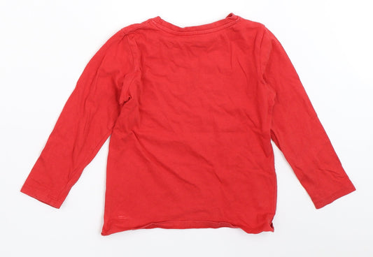 Preworn Boys Red   Basic T-Shirt Size 3-4 Years