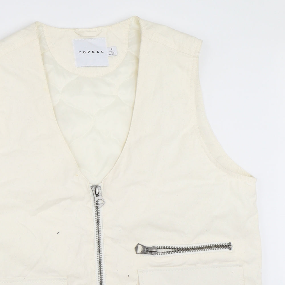 Topman Mens Ivory   Jacket Waistcoat Size S