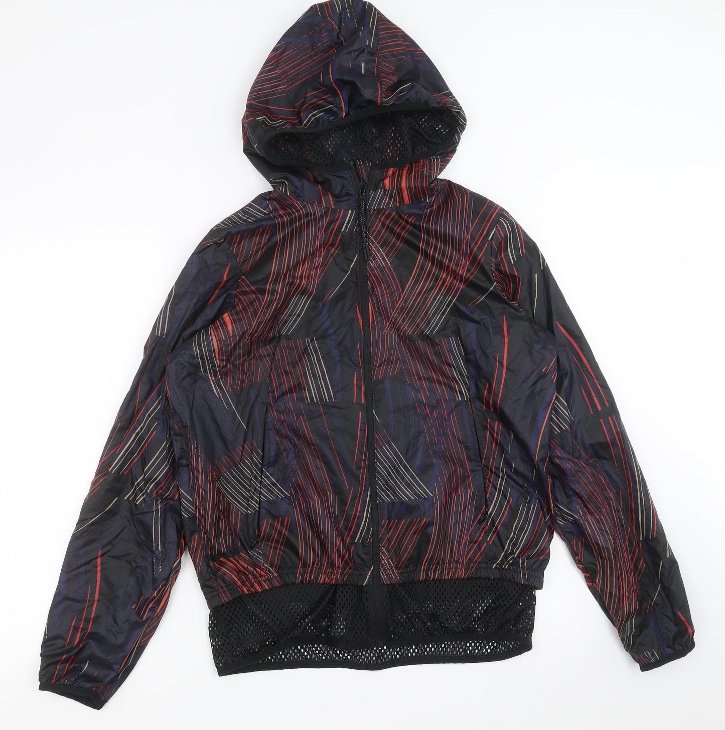 Marks and Spencer Womens Black Geometric  Jacket Coat Size 8  - active wear