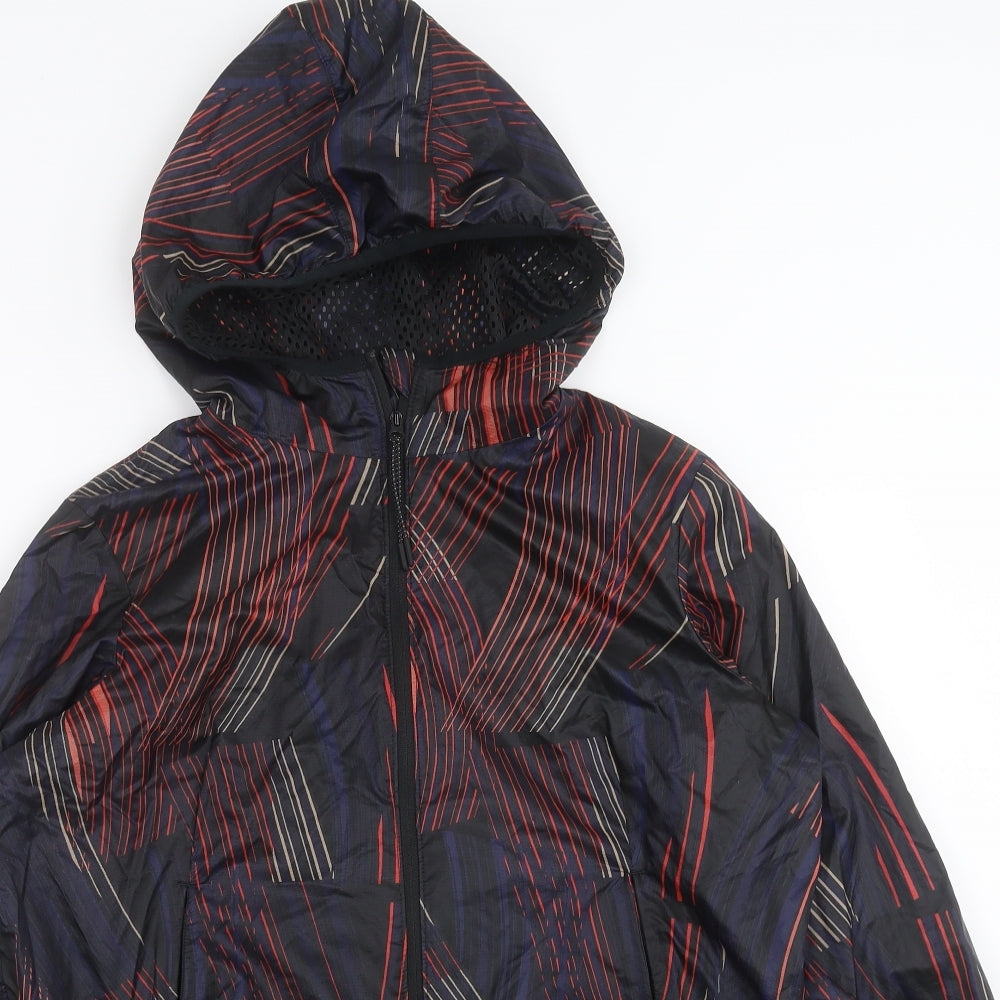 Marks and Spencer Womens Black Geometric  Jacket Coat Size 8  - active wear