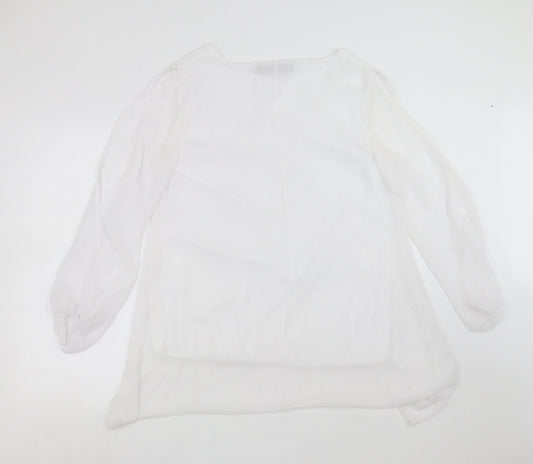 OJT Womens White   Basic Blouse Size XL  - cold Shoulder