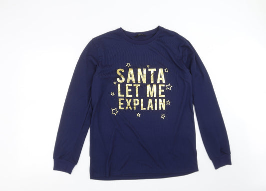 VERY MAN Mens Blue  Knit Pullover Jumper Size M  - santa let me explain