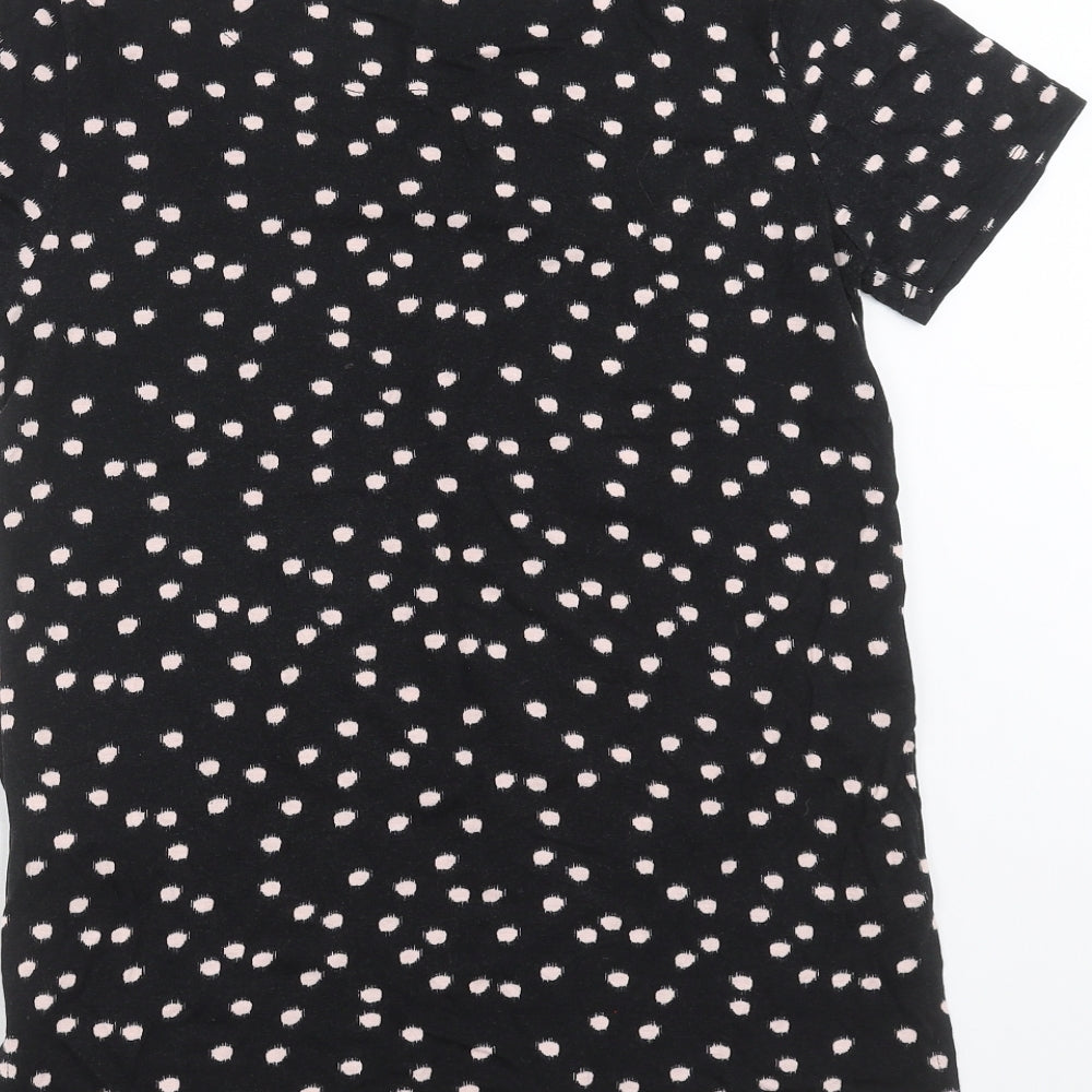 Debenhams Womens Black Polka Dot  Basic T-Shirt Size 10