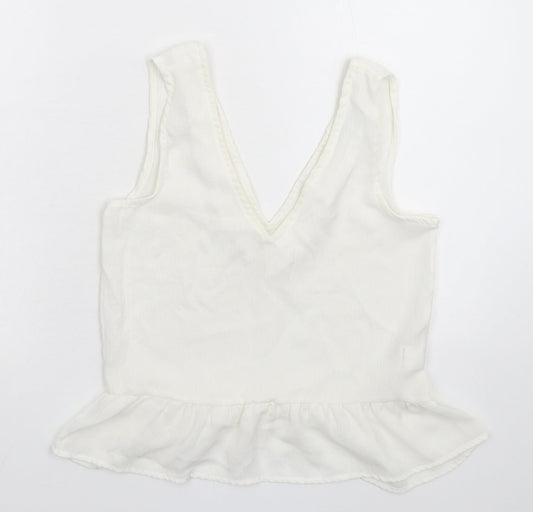 PRETTYLITTLETHING Womens White   Basic Tank Size 4