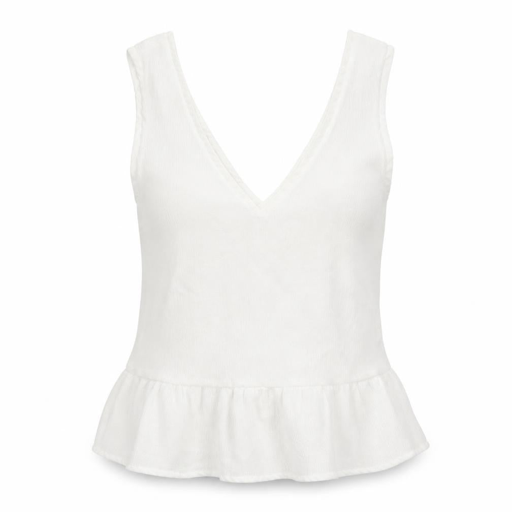 PRETTYLITTLETHING Womens White   Basic Tank Size 4