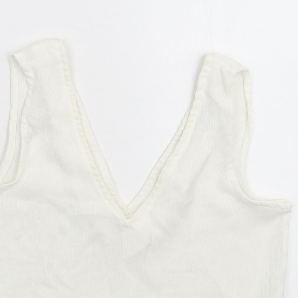 PRETTYLITTLETHING Womens White   Basic Tank Size 4