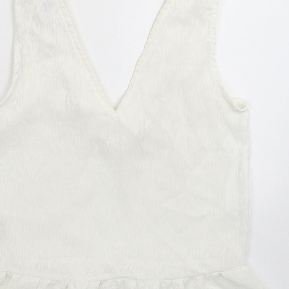 PRETTYLITTLETHING Womens White   Basic Tank Size 4
