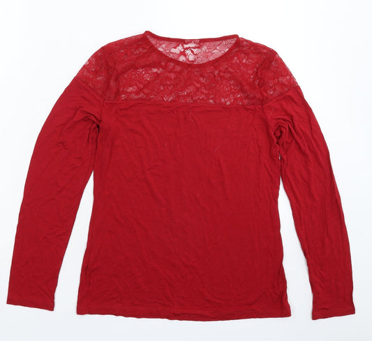 H&M Womens Red   Basic T-Shirt Size M