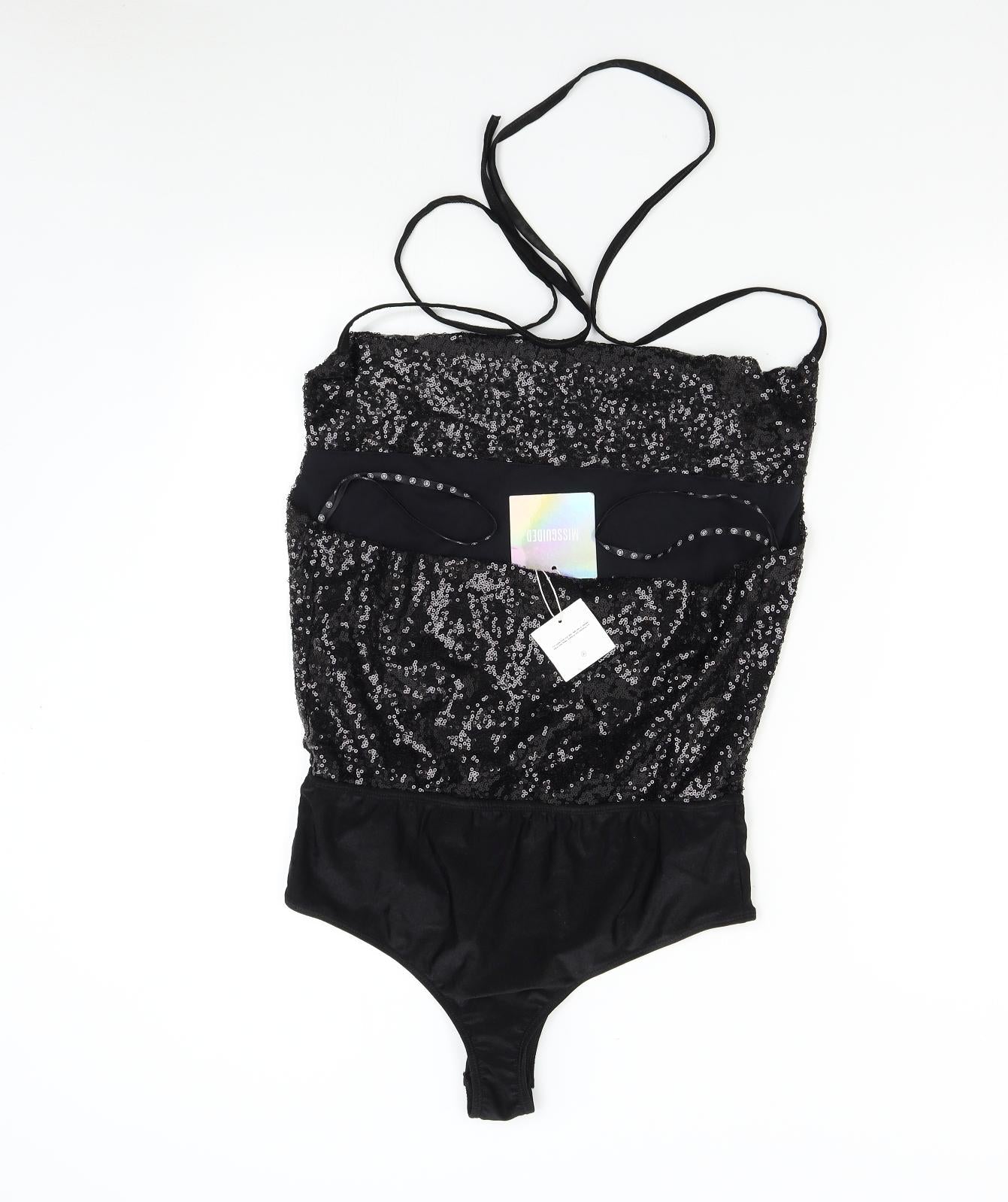 Missguided Womens Black   Bodysuit One-Piece Size 12