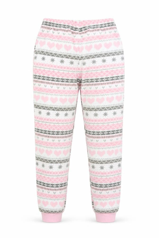 George Girls Pink Fair Isle Fleece  Pyjama Pants Size 9-10 Years