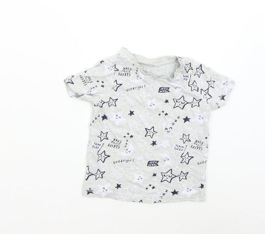 George Boys Grey   Basic T-Shirt Size 2-3 Years  - Stars