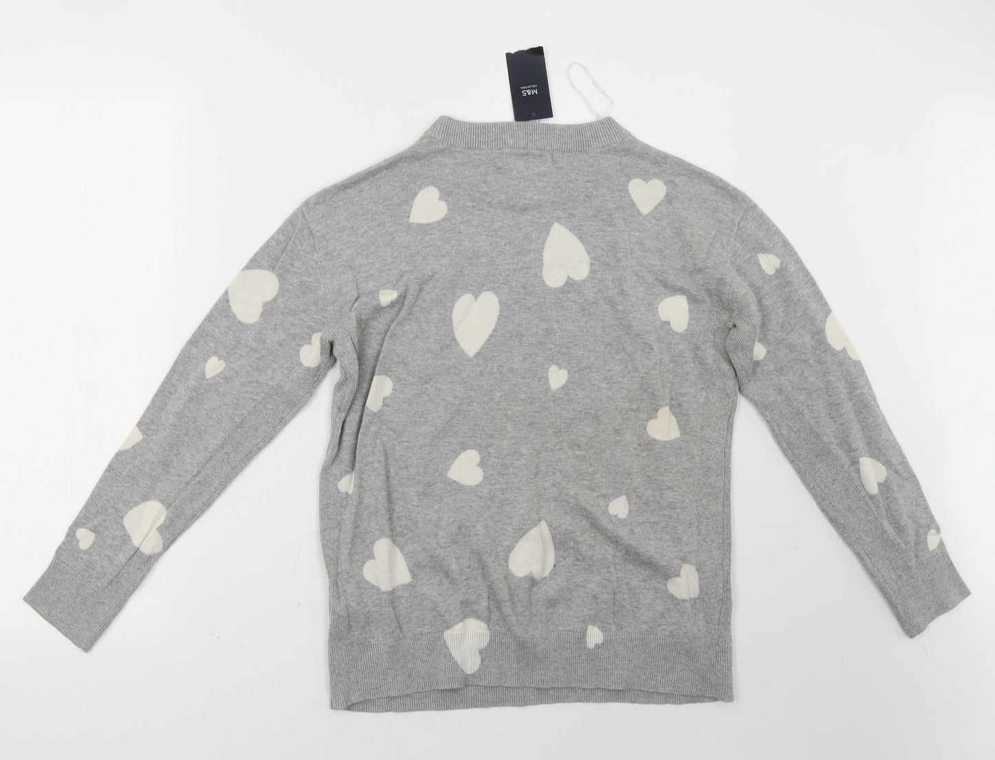 marks and Womens Grey Polka Dot  Pullover Sweatshirt Size S