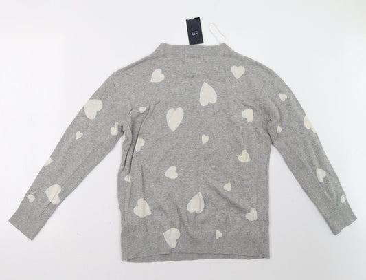 marks and Womens Grey Polka Dot  Pullover Sweatshirt Size S