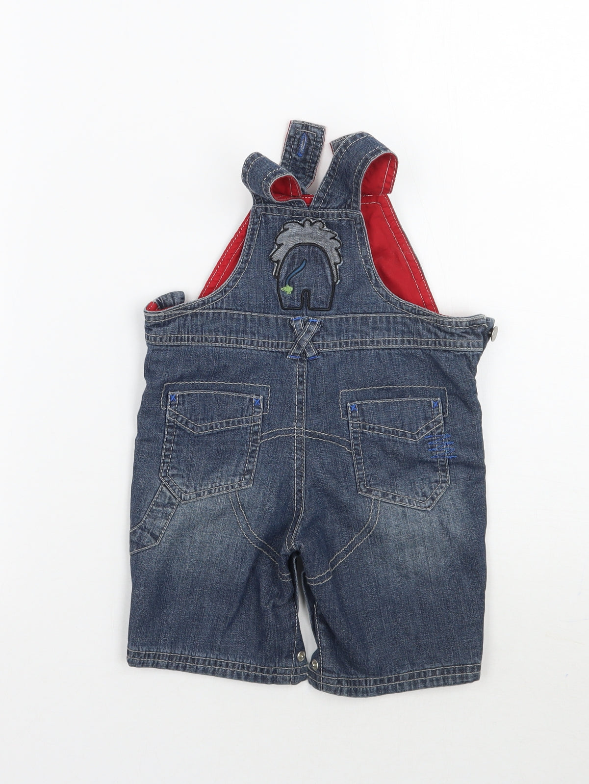 Debenhams Boys Blue Striped  Dungaree One-Piece Size 0-3 Months